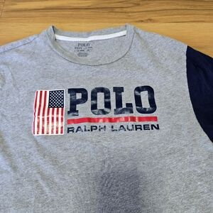 POLO Ralph Lauren Boy's American Flag T-Shirt Gray Size X-Large (18-20)